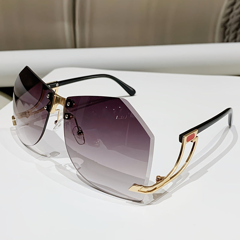Rimless Sunglasses Women's Fashion Personality Trend Hollow Glasses Legs