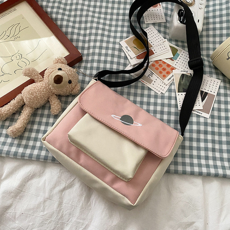 Canvas Handbag Mini Student Bag Simple Crossbody Bags Casual Lady Flap Shoulder Bag