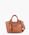 Horse Brown Mini Top Handle Bag – Faux Leather Crossbody Handbag
