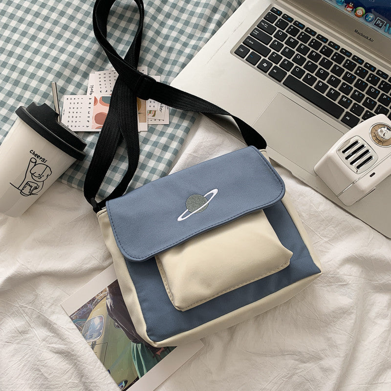 Canvas Handbag Mini Student Bag Simple Crossbody Bags Casual Lady Flap Shoulder Bag
