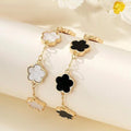 2 Pcs Floral Bracelet Set for Women – Elegant Chain Link Jewelry