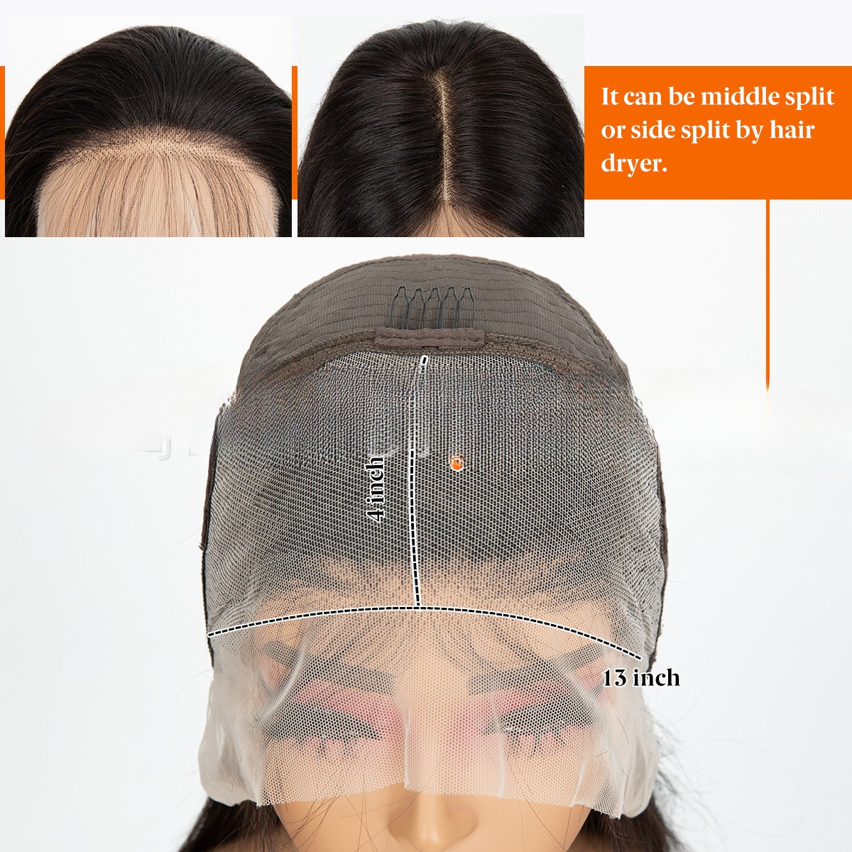 Lace Front Full Head Wigs Double Weft Long Straight Synthetic Hair Extensions