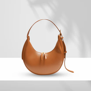Women’s U-Shaped Hobo Bag – Faux Leather Brown