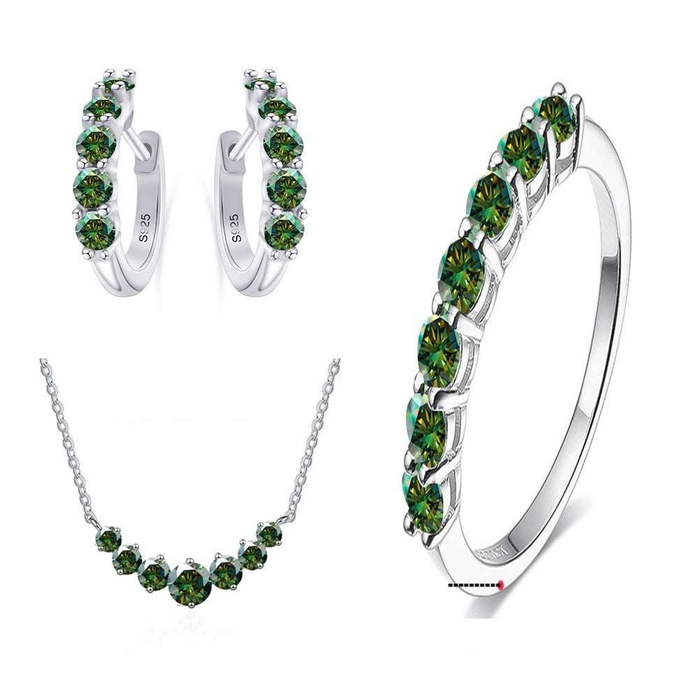 4.5 Karat Moissanite Suit Sterling Silver Jewelry Suit