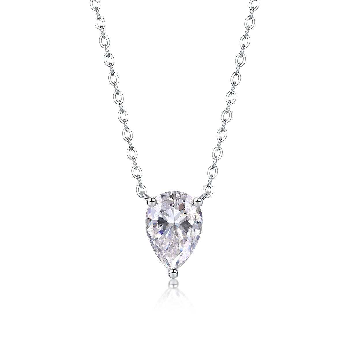 1Water Drop - Fashionable Jewelry Pendant Set With Moissanite S925 Sterling Silver And Platinum-plated Diamond, Moissanite Silver Jewelry Prohibit Tk Sales