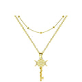 Serpentine Key Double Layered Necklace
